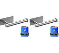 Ibergrif MK34052 Chrome Toilet Roll Holder Wall Mounted, Self Adhesive Toilet Paper Holder for Bathroom & Kitchen, Waterproof, No Drilling (Pack of 2)