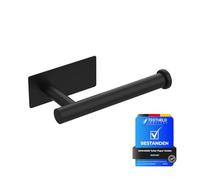 Ibergrif MK34052B Black Chrome Toilet Roll Holder Wall Mounted, Self Adhesive Toilet Paper Holder for Bathroom & Kitchen, Waterproof, No Drilling