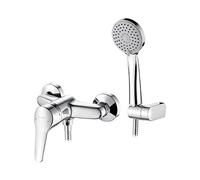 Ibergrif Roma - Shower Mixer Tap with Hose, Wall Mounted Handheld Shower and Holder, Chrome