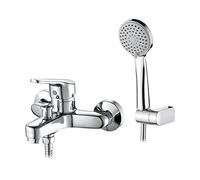 Ibergrif Roma - Tub-Shower Mixer Tap with Handset, Hose, Holder, Chrome
