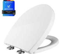 Ibergrif Soft Close Toilet Seat White, O Shape Quick Release Toilet Seat with A