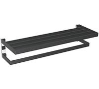 Ibergrif Soto, Square Towel Rail with Shelf, Wall Mounted Black Bathroom Rack, Brass, M36124B