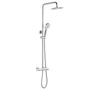 Ibergrif - Thermostatic Shower System, Rainfall Mixer Tap Kit, Chrome