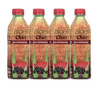 Iberia Aloe Vera Drink With Aloe Pulp and Chia Seeds, Acai and Watermelon, 16.9 fl oz (Pack of 8)