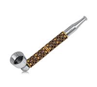 IBEST Smoking Pipe Tobacco | Metal | Deisgner Patterns | Silver, Chrome | Pack of 1 in Random Pattern and Colour | No Nicotine