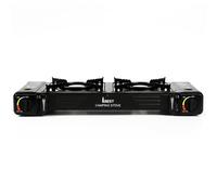 iBest UK Camping Stove Gas Portable | EN417 Compliant | Dual Connection Compatibility (Double Black)