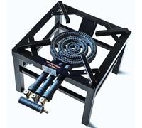 iBest UK Cast Iron Steel Catering Stove | Key Burners | Outdoor LPG Black Cooker (Triple Key)