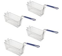 iBest UK Commercial Stainless Steel Fryer Basket with Heat-Resistant Handle - Heavy Duty Deep Fryer Accessory for Chips, Fish & Restaurant Use, Dishwasher Safe (Pack of 4)