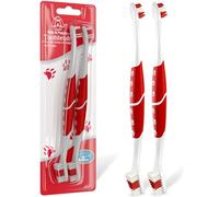 iBest UK Pet Toothbrush for Dogs & Cats | Pack of 2 | Dual-Head Soft Bristles, Non-Slip Handle, Dental Cleaning & Fresh Breath