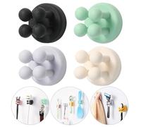 iBetterLife Good Grips Razor Holder - 5Pcs Self Adhesive Silicone Toothbrush Holders Wall Mounted to Mirror for Shower Hanging Towel, Functional Waterproof Hook for Bathroom Kitchen Living Room Office