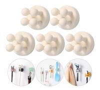 iBetterLife Self-adhesive Silicone Hook Holders - 5Pcs Mounted to Wall for Clipping Hanging Toothbrush Razor Towel Key Plug Cable, Utility Holders for Kitchen Bathroom Home Office Dorm Room Essentials