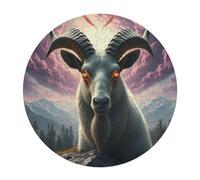 Ibex 120 Piece Round Jigsaw Puzzle Wildlife Animal Shape Durable Challenging Puzzle Decorative Home Accent Stress Relief for Adults Challenging 120 PCS