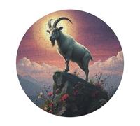 Ibex 120 Piece Round Jigsaw Puzzle Wildlife Animal Shape Relaxing Brainteaser Puzzle for Kids & Adults Home Decor Gift Educational Educational 120 PCS