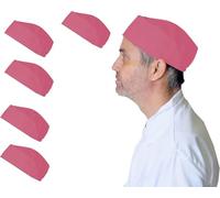IBEX Chef Skull Caps (Pack of 5) - Polycotton Professional Catering Hats for Chefs, Cooks & Bakers - Breathable Kitchen Work Caps for Men & Women, One Size Fits Most, Burgandy
