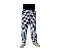 IBEX Chef Trousers for Men & Women - Unisex Chefs Trousers with Drawstring, Lightweight Poly-Cotton Professional Kitchen, Check Black/White, XS