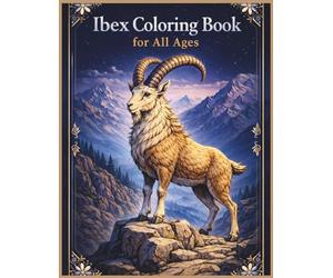 Ibex Coloring Book for All Ages: Realistic, Cute & Relaxing Mountain Animal Designs for Kids, Teens and Adults: 50 Detailed and Easy-to-Color Pages ... Creativity, Stress Relief and Fun Learning