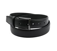Ibex England 1957 Black | Mens Stitched Edge Leather Belt | 100% Genuine Leather | Expertly Crafted | 35MM Wide | For Casual Wear | Gifts For Him (Black, XXXL)