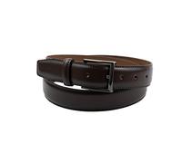 Ibex England 1957 Black | Mens Stitched Edge Leather Belt | 100% Genuine Leather | Expertly Crafted | 35MM Wide | For Casual Wear | Gifts For Him (Brown, S)