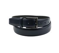 Ibex England 1957 Black | Mens Stitched Edge Leather Belt | 100% Genuine Leather | Expertly Crafted | 35MM Wide | For Casual Wear | Gifts For Him (Navy, L)