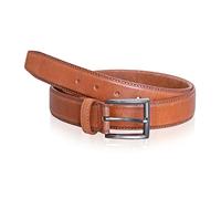 Ibex England | Tan | Men's Stitched Edge Leather Belt | 100% Genuine Leather | 35MM Wide | Gift For Him | Size XL