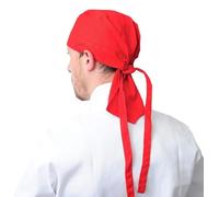 IBEX Kitchen Cook Hats Chefs Bandana Cap, Waiter Work Cap, Professional Catering Chef Hat, Red (Pack of 5)