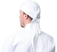 IBEX Kitchen Cook Hats Chefs Bandana Cap, Waiter Work Cap, Professional Catering Chef Hat, White (Pack of 5)