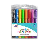 IBEX MART Jumbo Chunky Fibre Pens - Thick, Easy Grip Colourful Felt Tip Markers (16)