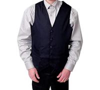 IBEX Men’s Slim Fit Formal Waistcoat - V-Neck, Sleeveless, 2 Pockets - Ideal for Waiters, Bar Staff, Weddings & Fancy Dress - Polyester-Cotton Blend