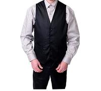 IBEX Men’s Slim Fit Formal Waistcoat - V-Neck, Sleeveless, 2 Pockets - Ideal for Waiters, Bar Staff, Weddings & Fancy Dress - Polyester-Cotton Blend