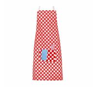 IBEX Polycotton Butcher Bib Aprons with Pocket, Professional Home Kitchen Apron for Restaurants, Bar Staff, Chefs, Waiters, Red/White Check