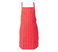 IBEX Polycotton Stripe Butcher Bib Apron - No Pocket, Professional Home Kitchen Apron for Restaurants, Bar Staff, Chefs, Waiters, Caterers,