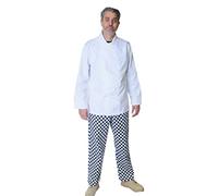 IBEX Professional Full Sleeves Chef Jacket, Cooks, Restaurant Staff, Food Service, Caterers, Bakers Chef Coat, White/Black (Sizes Range XXS-5XL)
