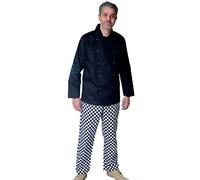 IBEX Professional Full Sleeves Chef Jacket, Cooks, Restaurant Staff, Food Service, Caterers, Bakers Chef Coat, White/Black (Sizes Range XXS-5XL)
