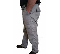 IBEX S3 PRO Men's Elasticated Waist Workwear Trousers, 6 Multi-Functional Pockets, Durable Fabric Blend, Grey, 40 Long