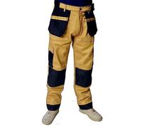 IBEX Tactical Cargo Work Pants with Multi-Pockets & Knee Pad Pockets - Durable Heavy-Duty Trousers for Tradesmen & Outdoor Activities, Beige/Khaki, 34" Waist - Long