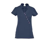 IBEX TN5FR Frock Beauty Tunic for Spa & Salon | Back Zipper Beautician Uniform for Nail & Massage Therapists | Health Workwear, Navy, Size 6