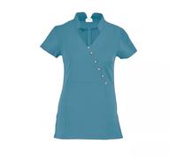 IBEX TN5FR Frock Beauty Tunic for Spa & Salon | Back Zipper Beautician Uniform for Nail & Massage Therapists | Health Workwear, Sapphire, Size 22