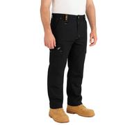 IBEX TR5 Men’s Cargo Work Trousers with Knee Pad Pockets - Heavy Duty Pants with Multi-Pocket, Elastic Waist, Twin Belt Loops & YKK Zip - Durable Workwear Combat Trousers, Black, 50W X 29L Short