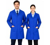 IBEX Unisex-Adult Poly Cotton Lab Coat for Technician Food Laboratory Warehouse Workwear Doctors Students Lab Work, Royal Blue, 5XL