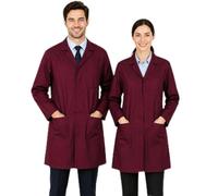 IBEX Unisex-Adult Poly Cotton Lab Coat for Technician Food Laboratory Warehouse Workwear Doctors Students Lab Work, Maroon, XS