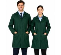 IBEX Unisex-Adult Poly Cotton Lab Coat for Technician Food Laboratory Warehouse Workwear Doctors Students Lab Work, Forest Green, 4XL