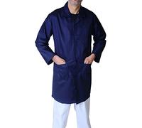 IBEX Unisex-Adult Poly Cotton Lab Coat for Technician Food Laboratory Warehouse Workwear Doctors Students Lab Work, Navy, 3XL