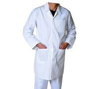 IBEX Unisex-Adult Poly Cotton Lab Coat for Technician Food Laboratory Warehouse Workwear Doctors Students Lab Work, White, S