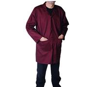 IBEX Unisex-Adult Poly Cotton Lab Coat for Technician Food Laboratory Warehouse Workwear Doctors Students Lab Work, Maroon, 4XL