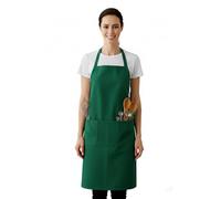 IBEX Unisex Bib Apron with Pocket, Professional Kitchen Apron for Chefs, Waiters, Cooks, Bar Staff, Catering, Emerald Green
