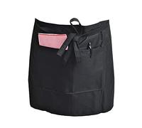 IBEX Unisex Short Short Waist Apron with 2 Pocket, Professional Kitchen Apron for Chefs, Waiters, Cooks, Bar Staff, Catering, Black