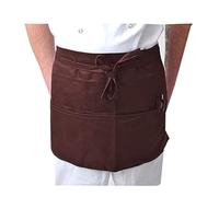 IBEX Unisex Short Short Waist Apron with 2 Pocket, Professional Kitchen Apron for Chefs, Waiters, Cooks, Bar Staff, Catering, Brown