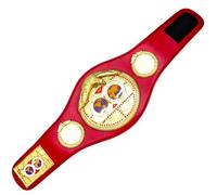 IBF Mini Boxing Championship Belt Replica - Premium Metal Gold Plated Plates on Synthetic Leather Strap | Miniature World Champion Belt for Display, Collectors, Kids & Boxing Fans
