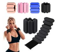 ibforcty 2PCS Adjustable Wrist Weights Ankle Weights Set for Exercise Walking Jogging Yoga Aerobics Pilates Weight-Bearing Bracelet Fitness Wristband (Black)