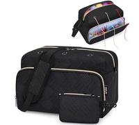 IBFUN Crochet Yarn Knitting Bag 2 Pcs Yarn Storage Organizer Crocheting Bags for Beginners with Shoulder Strap for Knit Accessories Needles Hooks